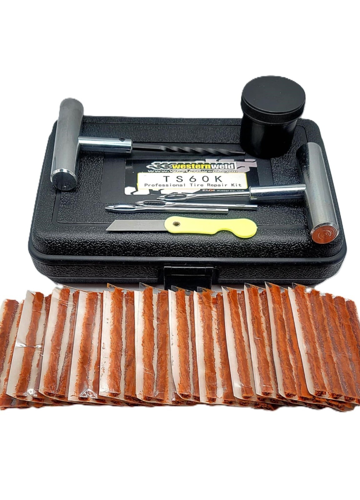 Western Weld TS60K Professional Tire Repair Kit 65 Pieces. Made In USA Plugs.