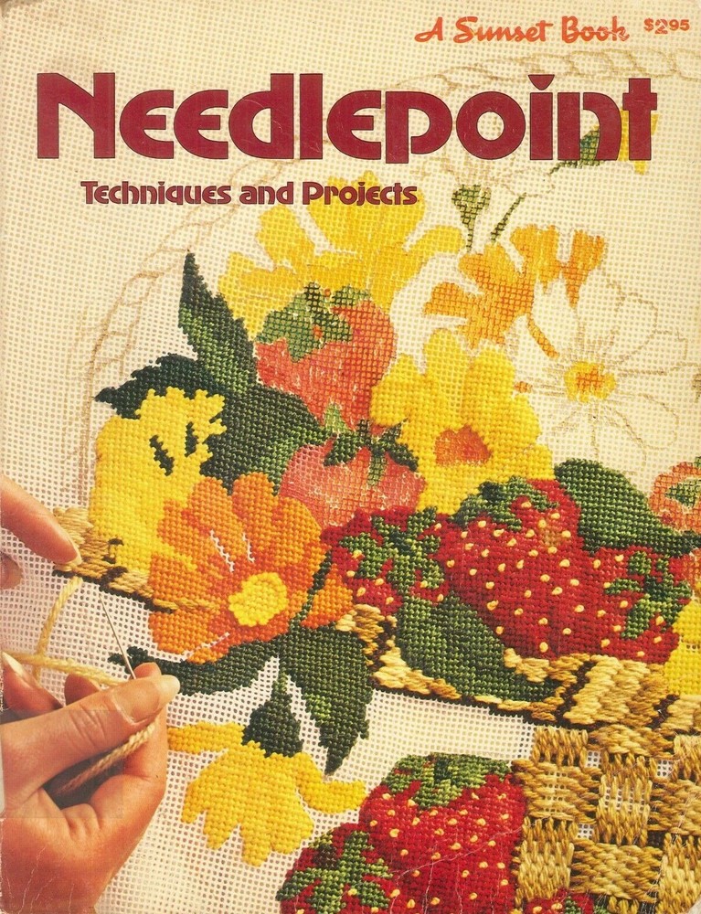 Sunset Needlepoint Techniques & Projects 1979 Stitches Christmas Stocking Pillow