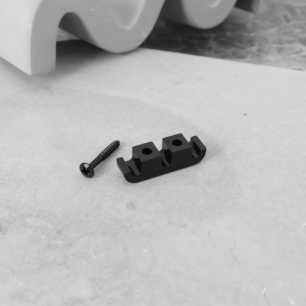 Micro Traders 2pcs Electroplated Black Bass Head Retainer 3-String Retainer...