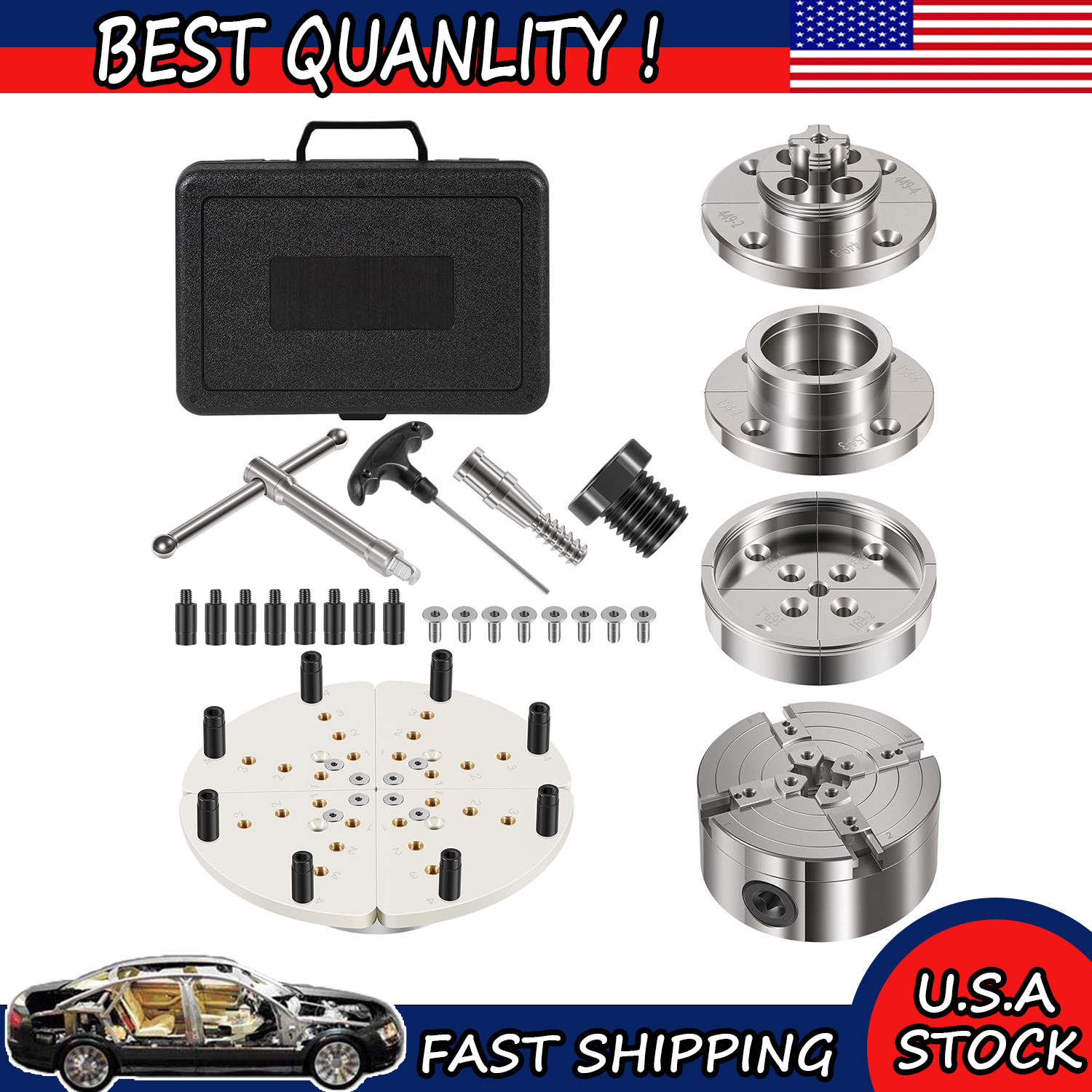 For Nova 1" x 8 TPI Thread 4-Inch Self-Centering 4 Jaw Wood Lathe Chuck Set