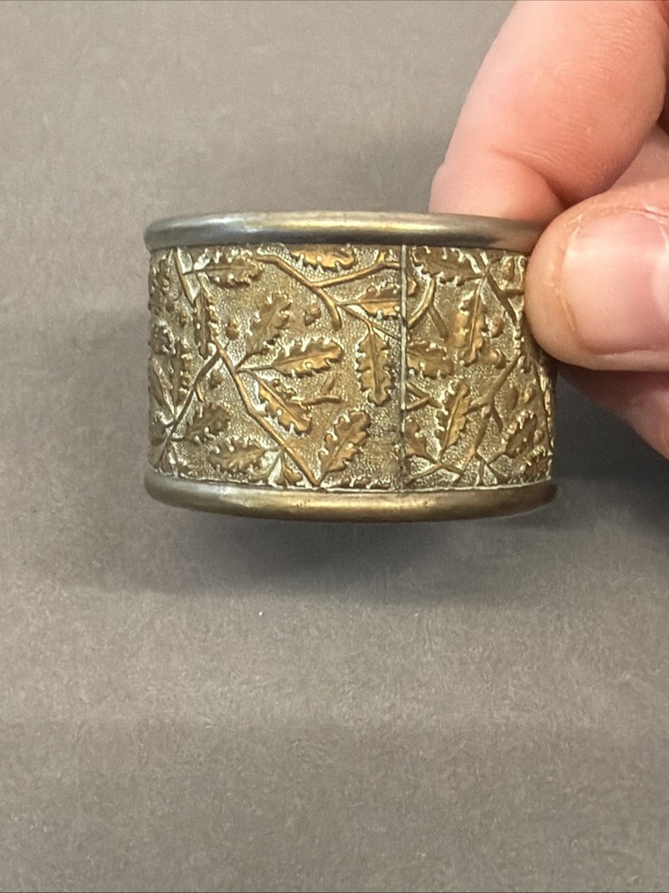 Antique Leaf Napkin Ring Marked 6 B60