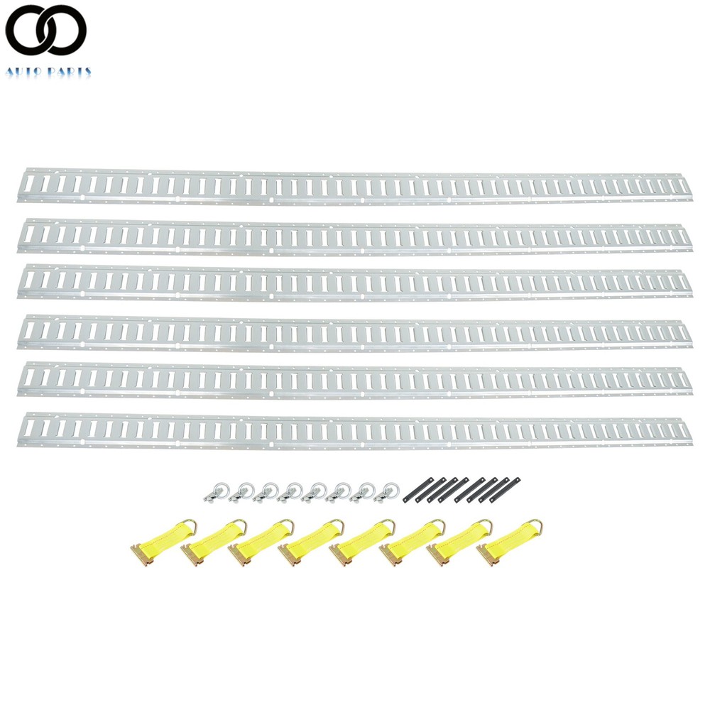 For Trucks Durable 30 Pack 8' E Track Tie Down Rail Kit Horizontal Galvanized