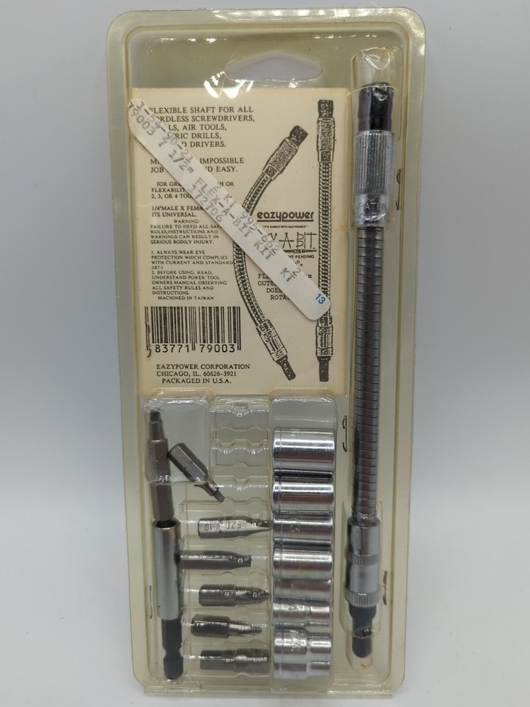 NOS Eazypower 79003 18 Piece Socket Tip Flex Set New Sealed