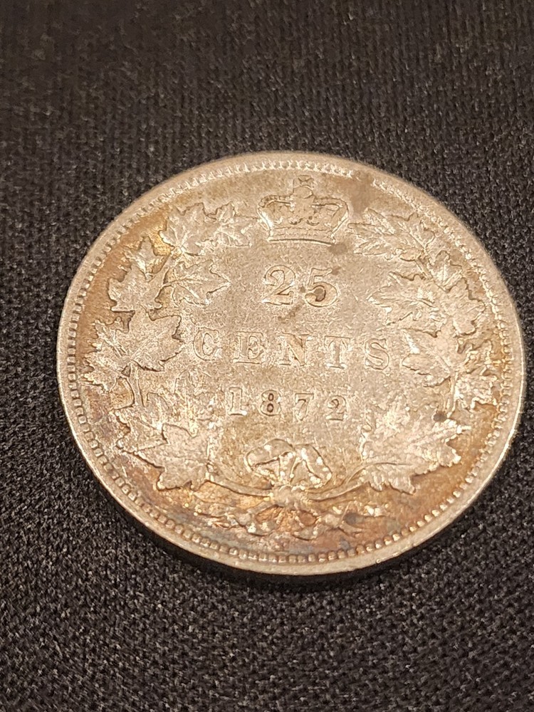1872H Canada 25 Cents Silver Coin