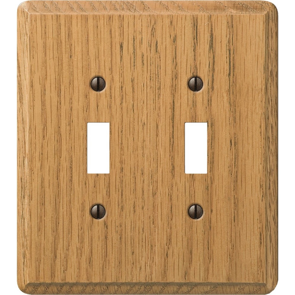 Amerelle 2-Gang Solid Oak Toggle Switch Wall Plate, Light Oak 901TTL Amerelle