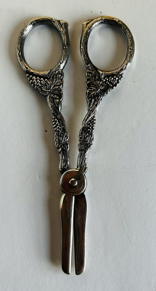 Antique Hans Jensen Silver Plate Grape Design Grape Shears Denmark