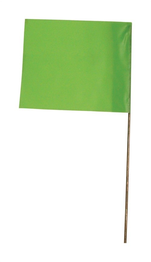 Stake Flags-15" Staff, Lime Fluorescent 10Pcs.