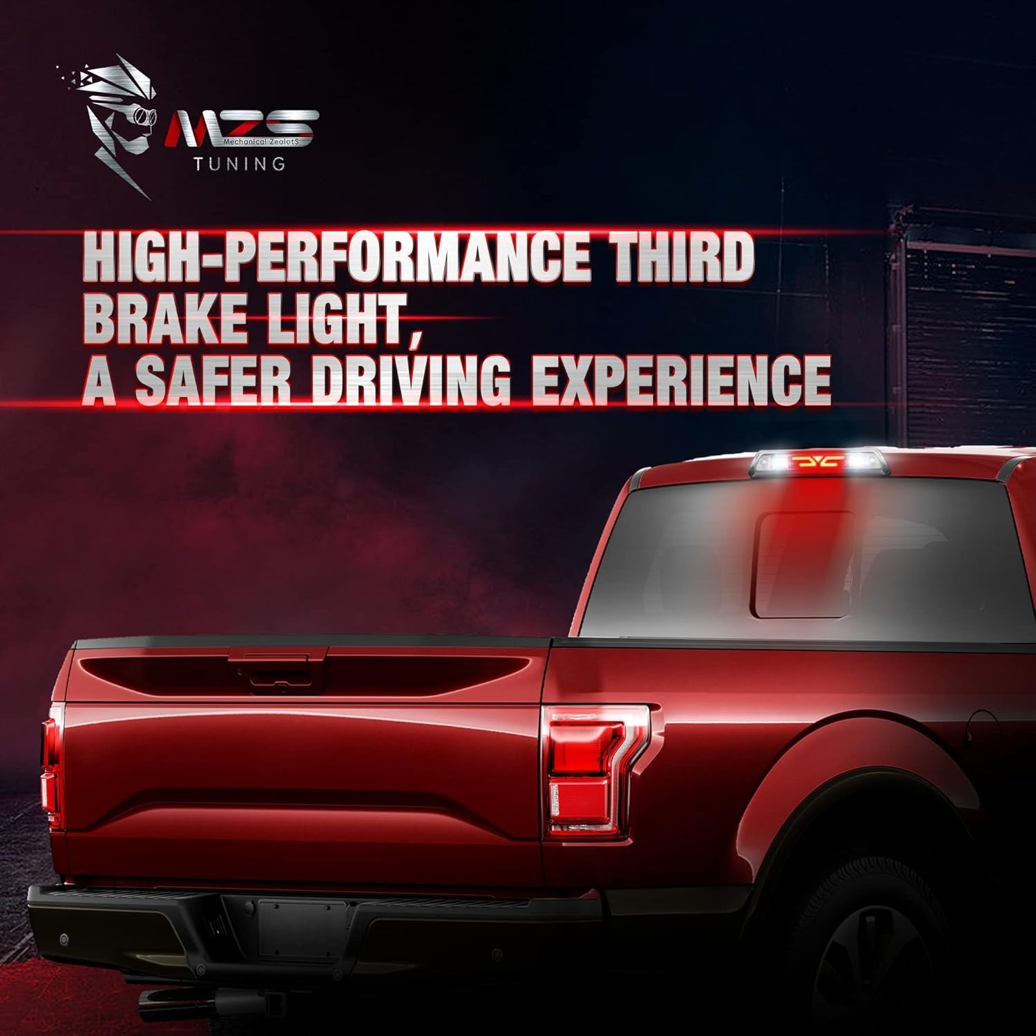 Luz freno tercera LED impermeable p/ F150 2009-2014, rojo/blanco