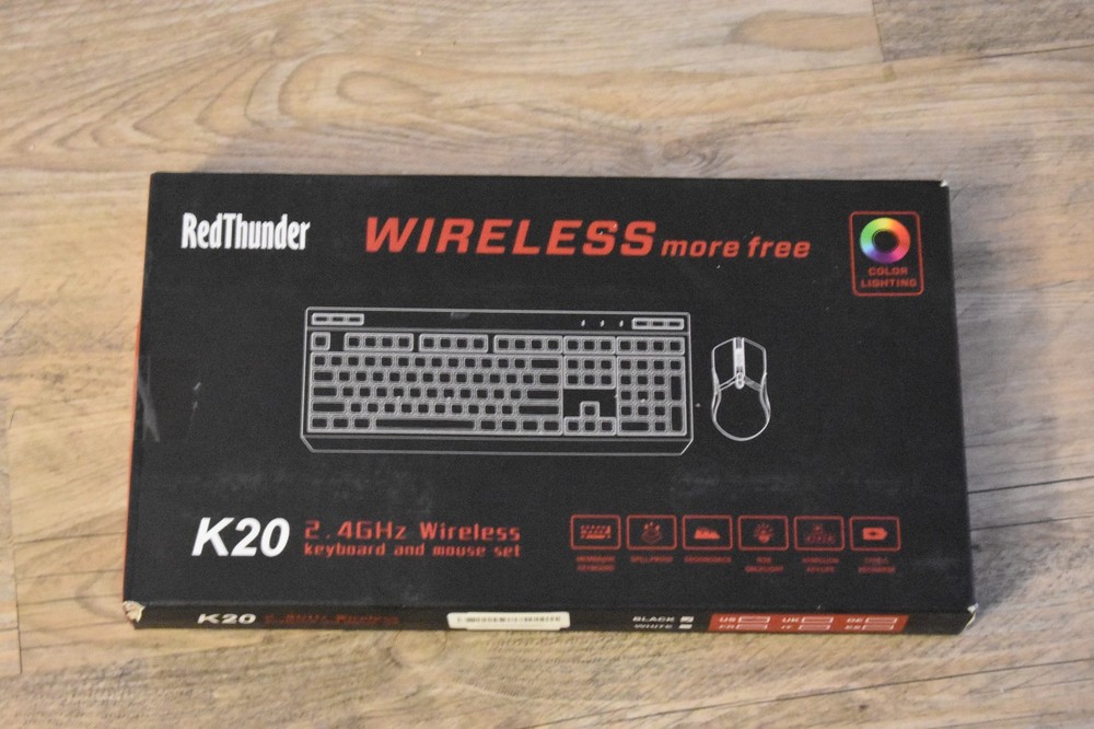 Red Thunder | K20 | Mouse and Wireless Computer Keyboard | Black