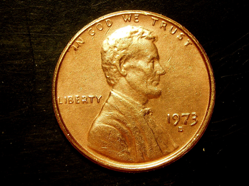 1973-D  CLEANED  LINCOLN MEMORIAL CENT #6