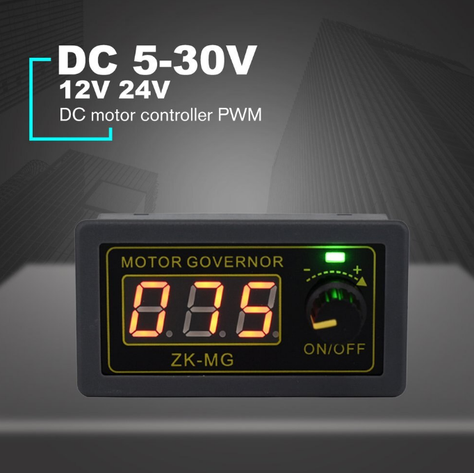 DC 12V 24V 5A DC Motor Controller PWM Adjustable Speed Digital Display Encoder
