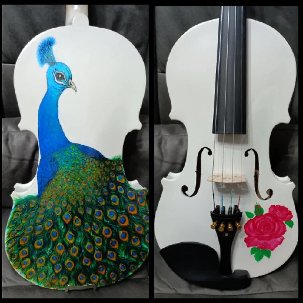 PEACOCK HAND-PAINTED SOLID SPRUCE TOP MAPLE BACK/SIDES VIOLIN 4/4