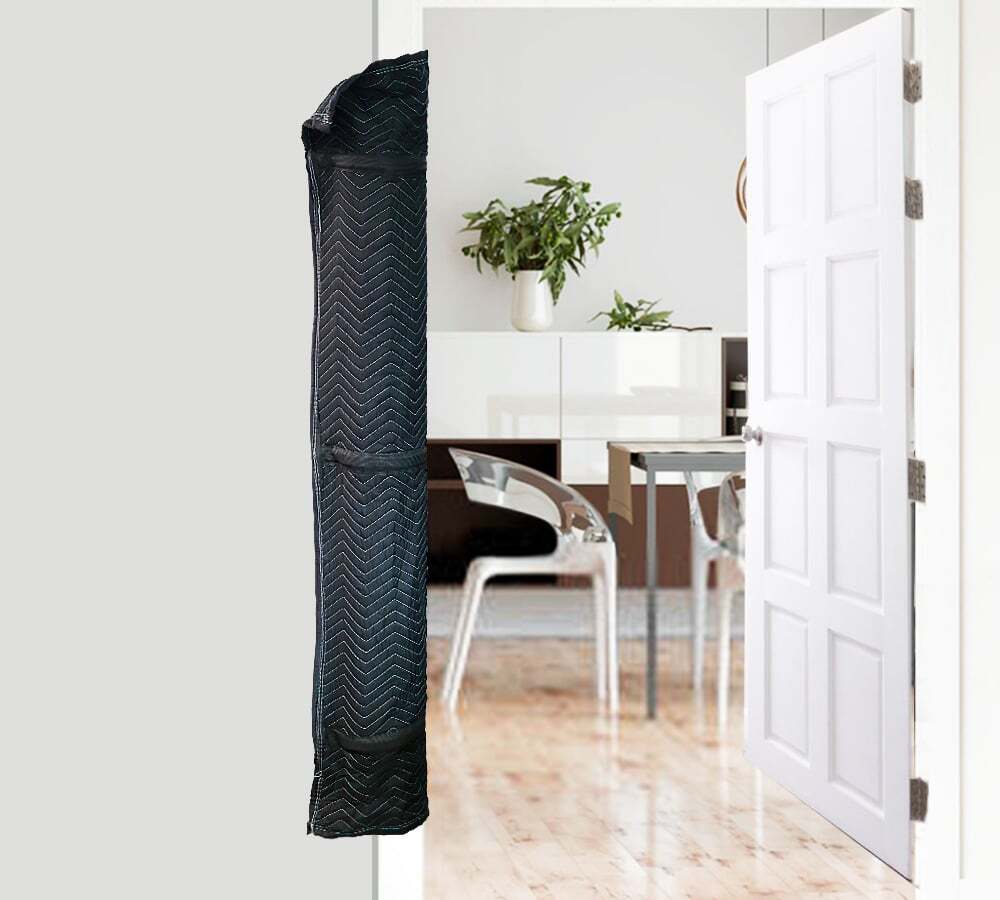 4 Pack 69"x11" Polyester Quilted Door Jamb Protector Pad w/ Hook and Loop Straps