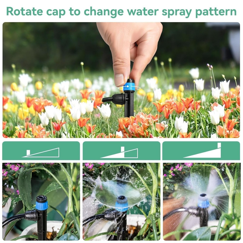 Efficient 1/4" Drip Emitters - Adjustable Flow Water Drippers for Gardens, 25pcs