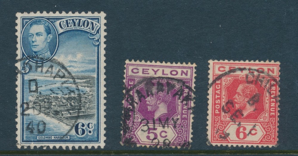 CEYLON, postmarks Anuradhapura, Aranayaka, Chilaw