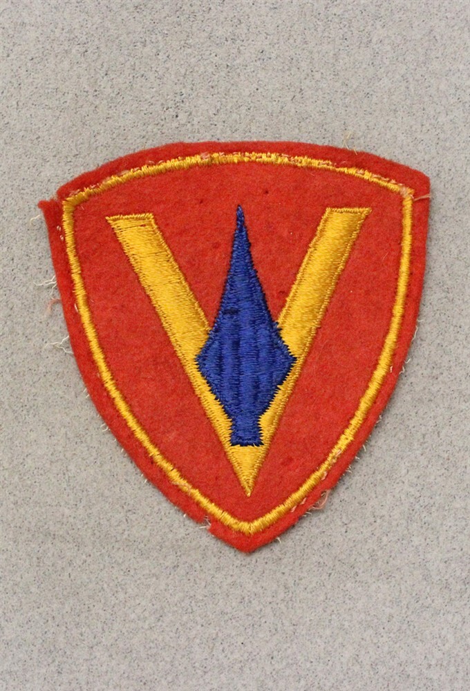 USMC Patch 1153: 5th Marine Division - WWII original on felt