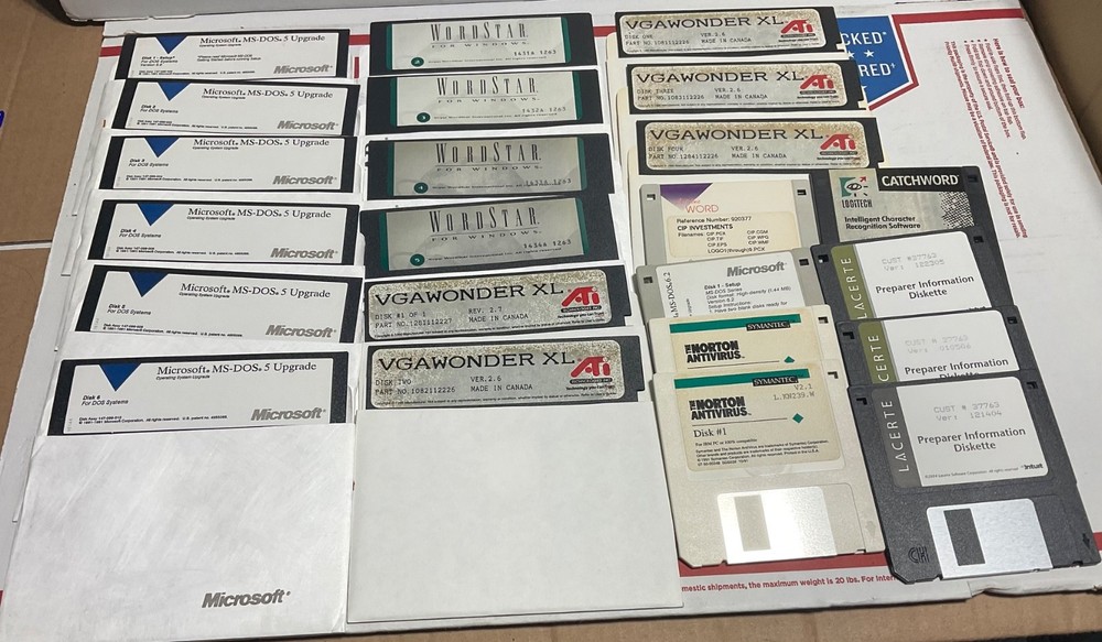 Microsoft MS-DOS Operating System Version 5  5.25" Floppy Disk Install Plus More