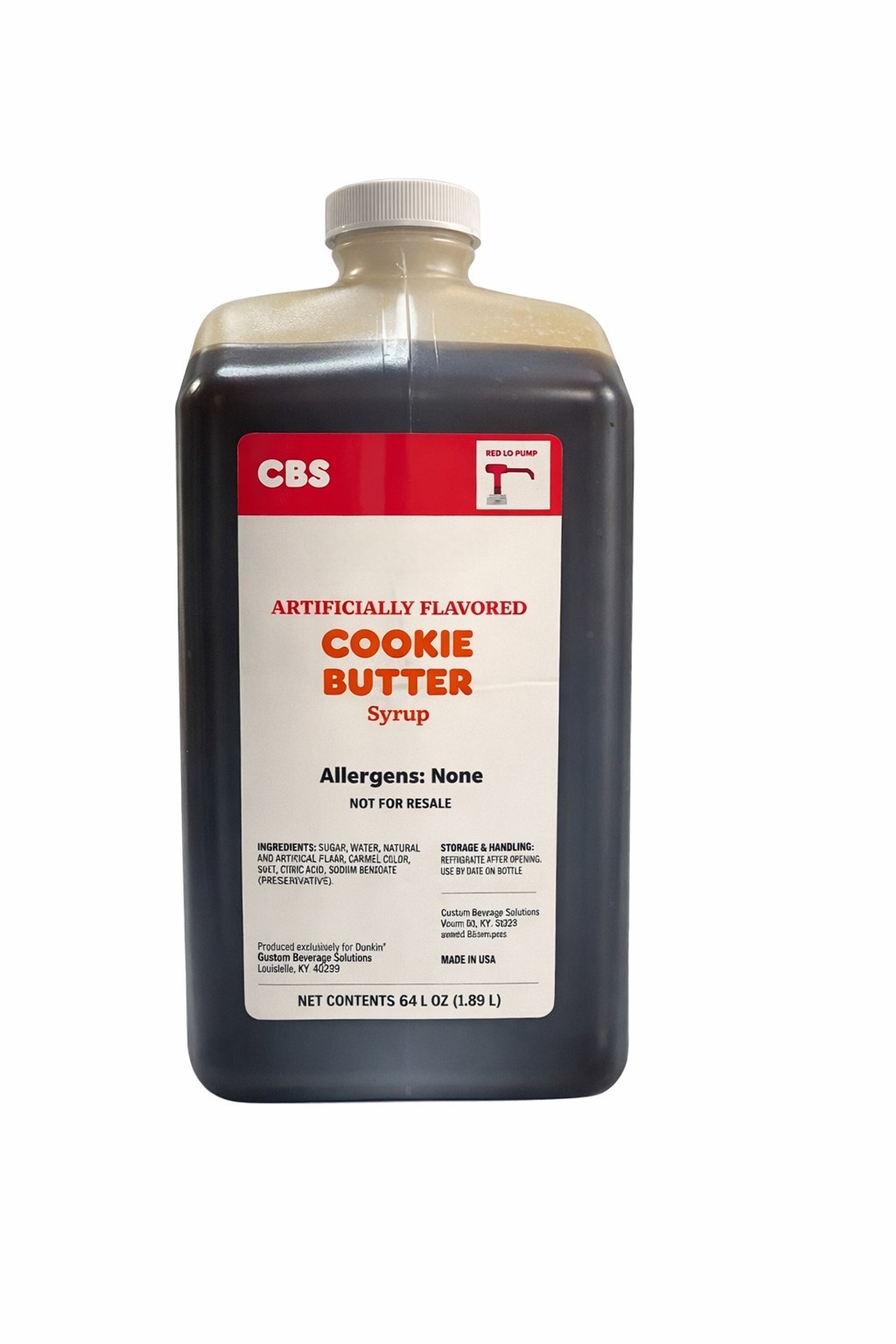 Dunkin COOKIE BUTTER Syrup 64fl Oz, EXP SEPT 2026 "NOW DISCONTINUED IN STORES"