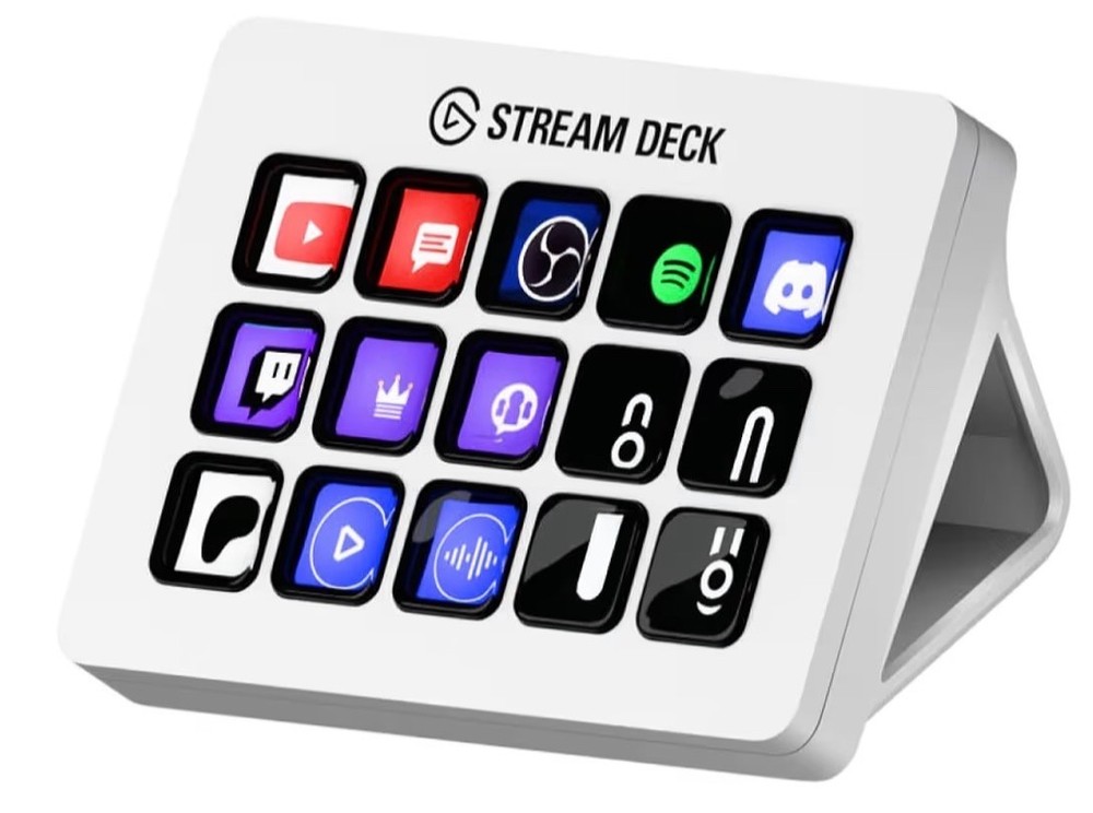 Stream Deck MK.2 White – Studio Controller, 15 macro keys, trigger actions in ap