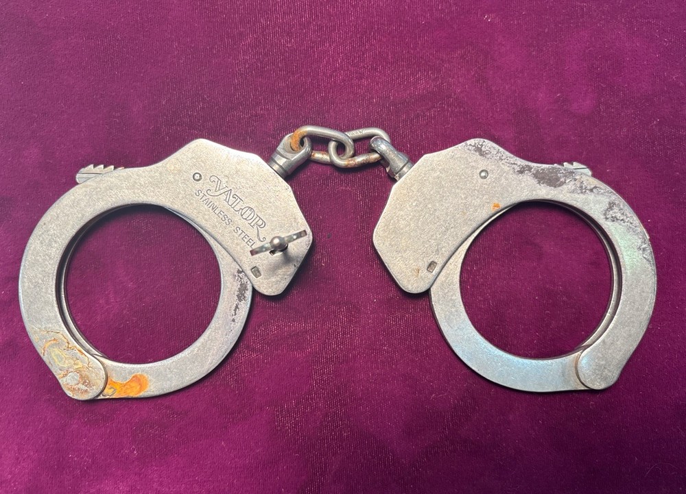 Vintage Valor Handcuffs Double Locking With Key