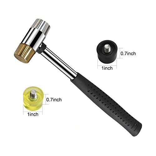 Gunsmithing Hammer With 4 Tipsinterchangeable Tool 25mm Dual Head Nylon Rubber H