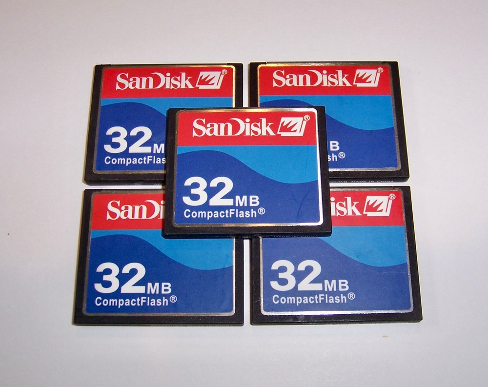 5pcs 32mb Sandisk CompactFlash Memory Cards - 32 mb SanDisk Compact Flash