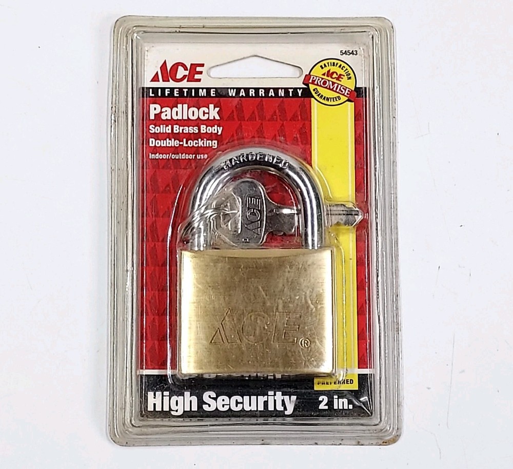 Ace Hardware Solid Brass Body High Security Lock Padlock 54543 - 2”