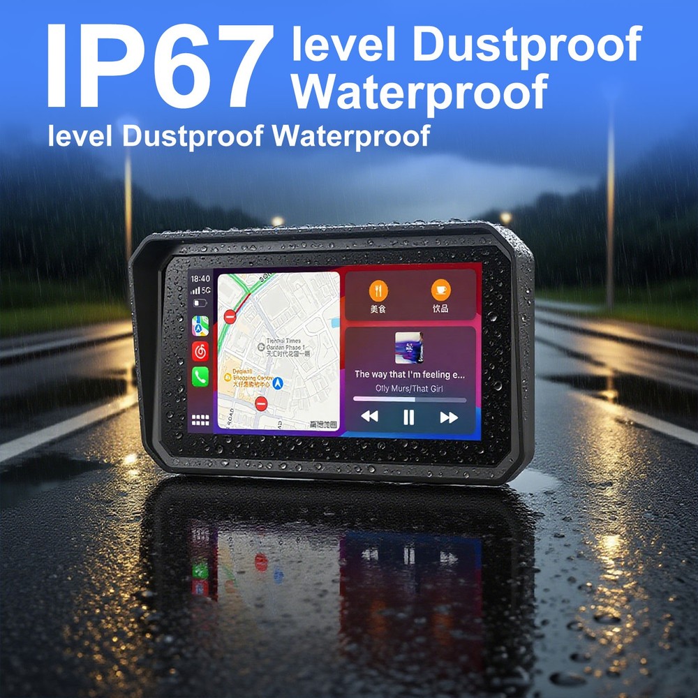 BMW Motorcycle CarPlay Android Auto 6" Touch Screen Waterproof GPS Quick Install