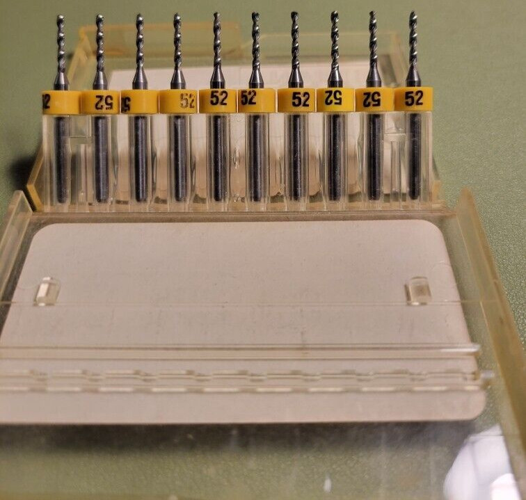 10 Tulon Solid Carbide PCB Cutting Bits Series 15 Size 52 Repointed Drills