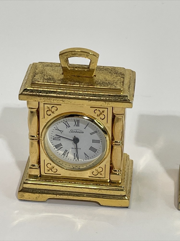 Mini Sunbeam Mantle Clocks- 2- Not Working or needs batteries