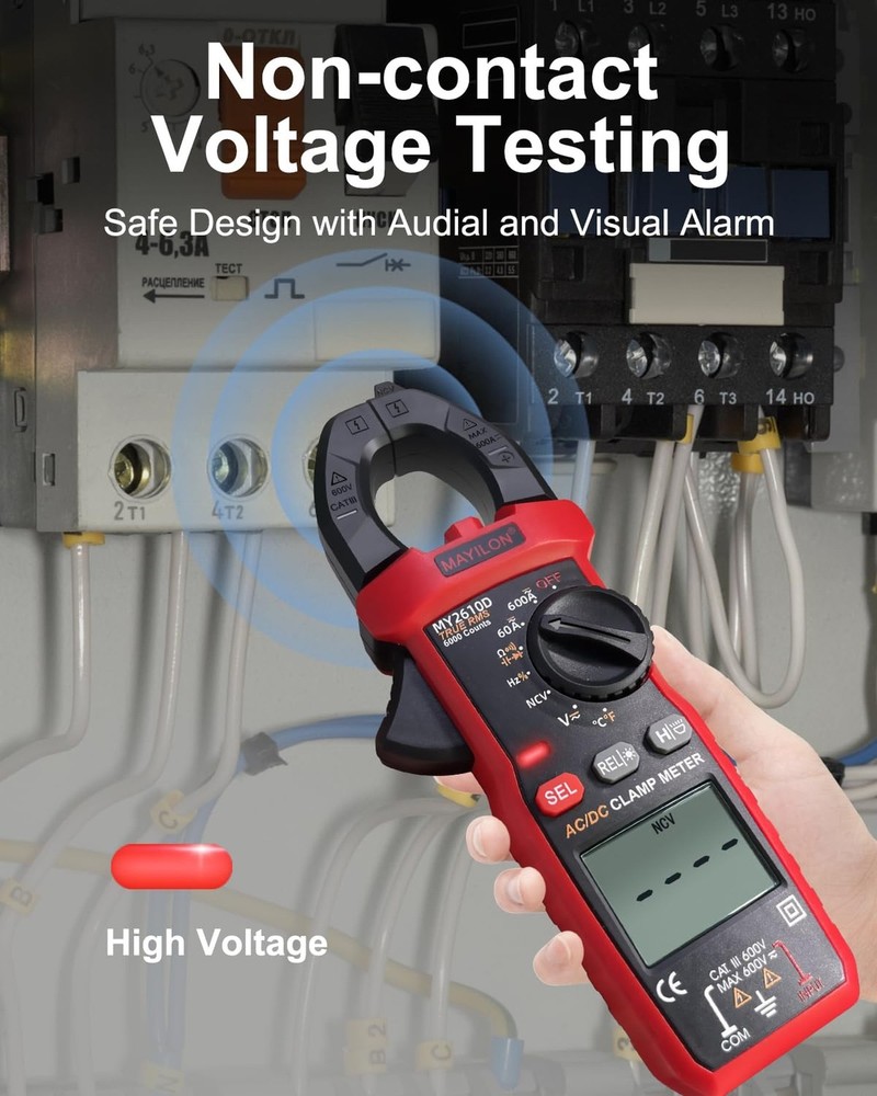 Digital Clamp Meter, Multimeter TRMS 6000 Counts Amp Volt Meter Auto-ranging ...