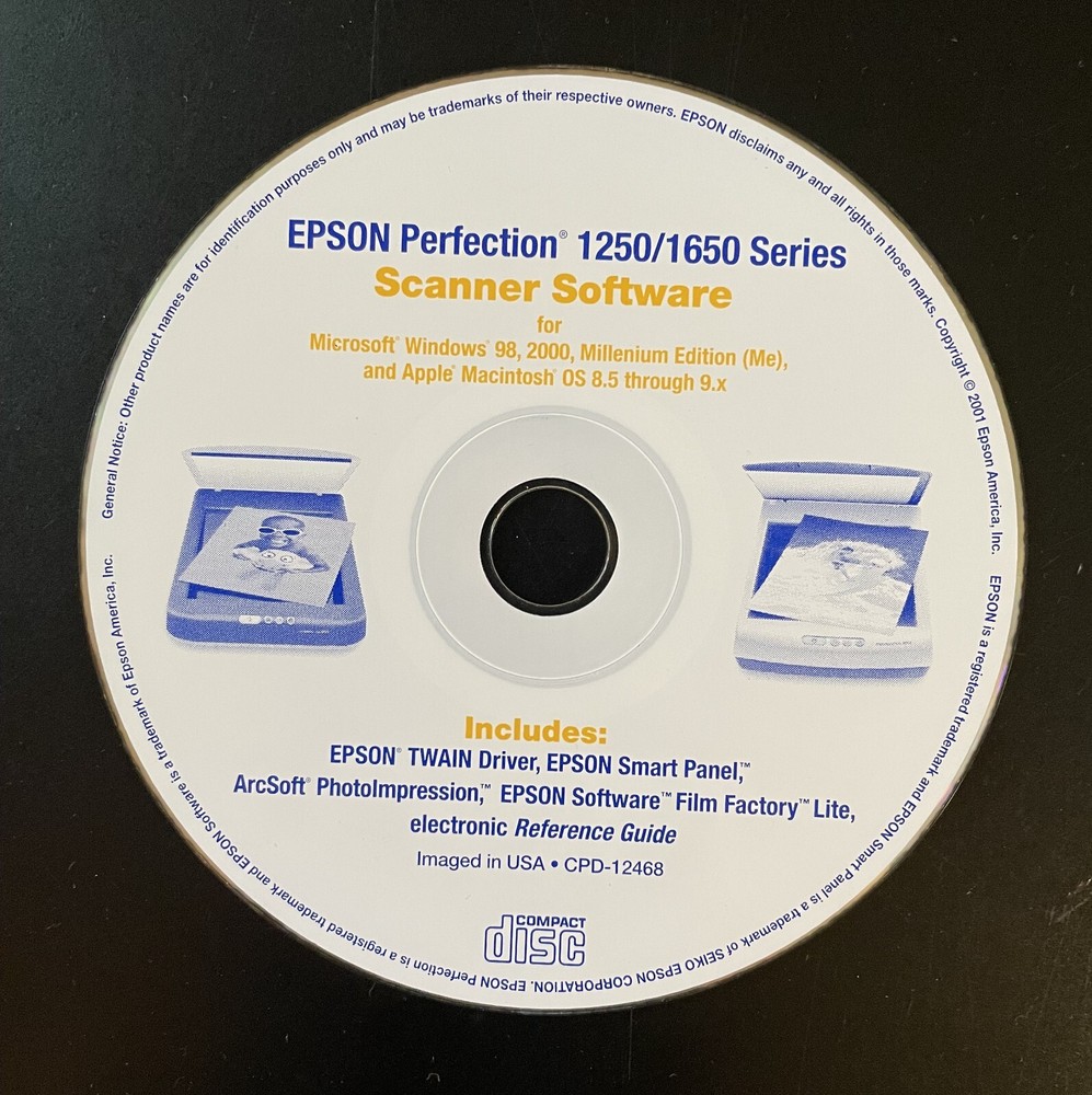 EPSON Perfection 1250/1650 Series Software CD Driver Disc, EPSON Smart Panel