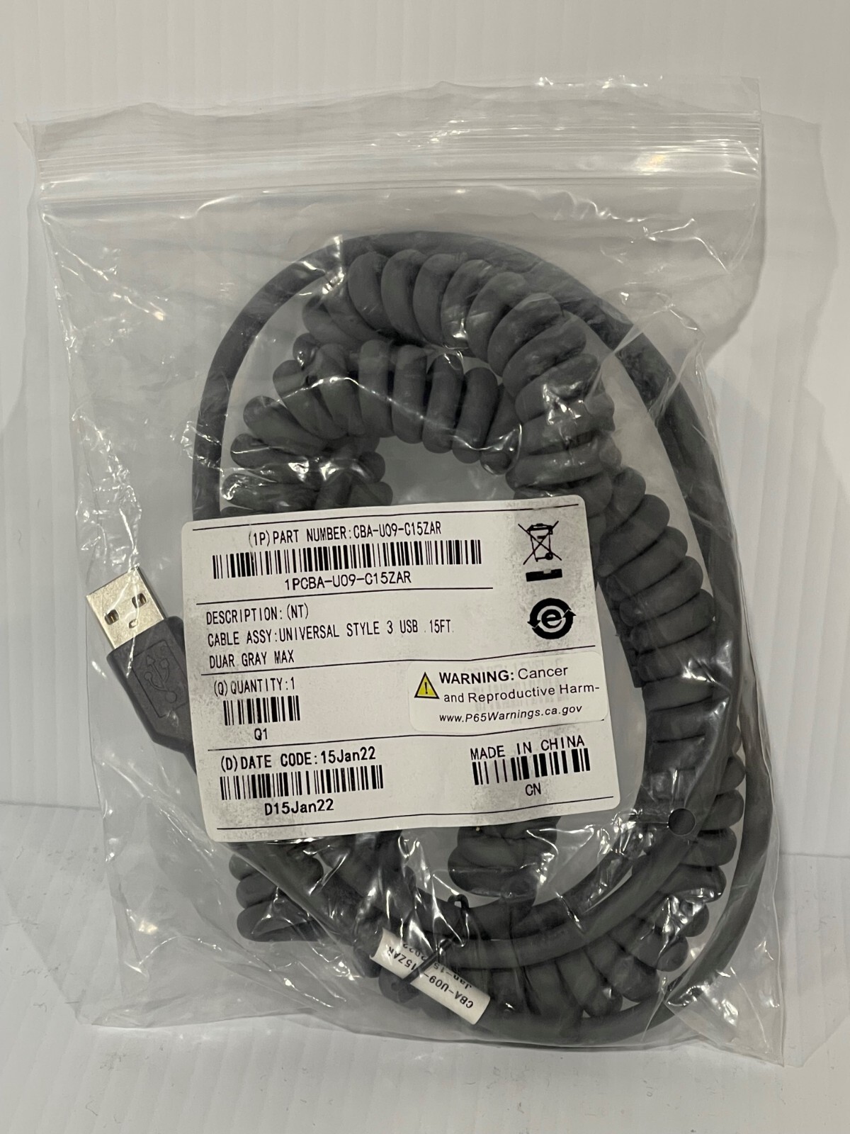 Universal USB Cable 15 Feet for Symbol Barcode Scanner CBA-U09-C15ZAR