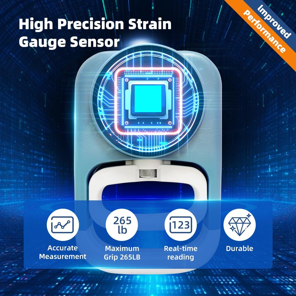 Grip Strength Tester Hand Dynamometer - Trainer Blue