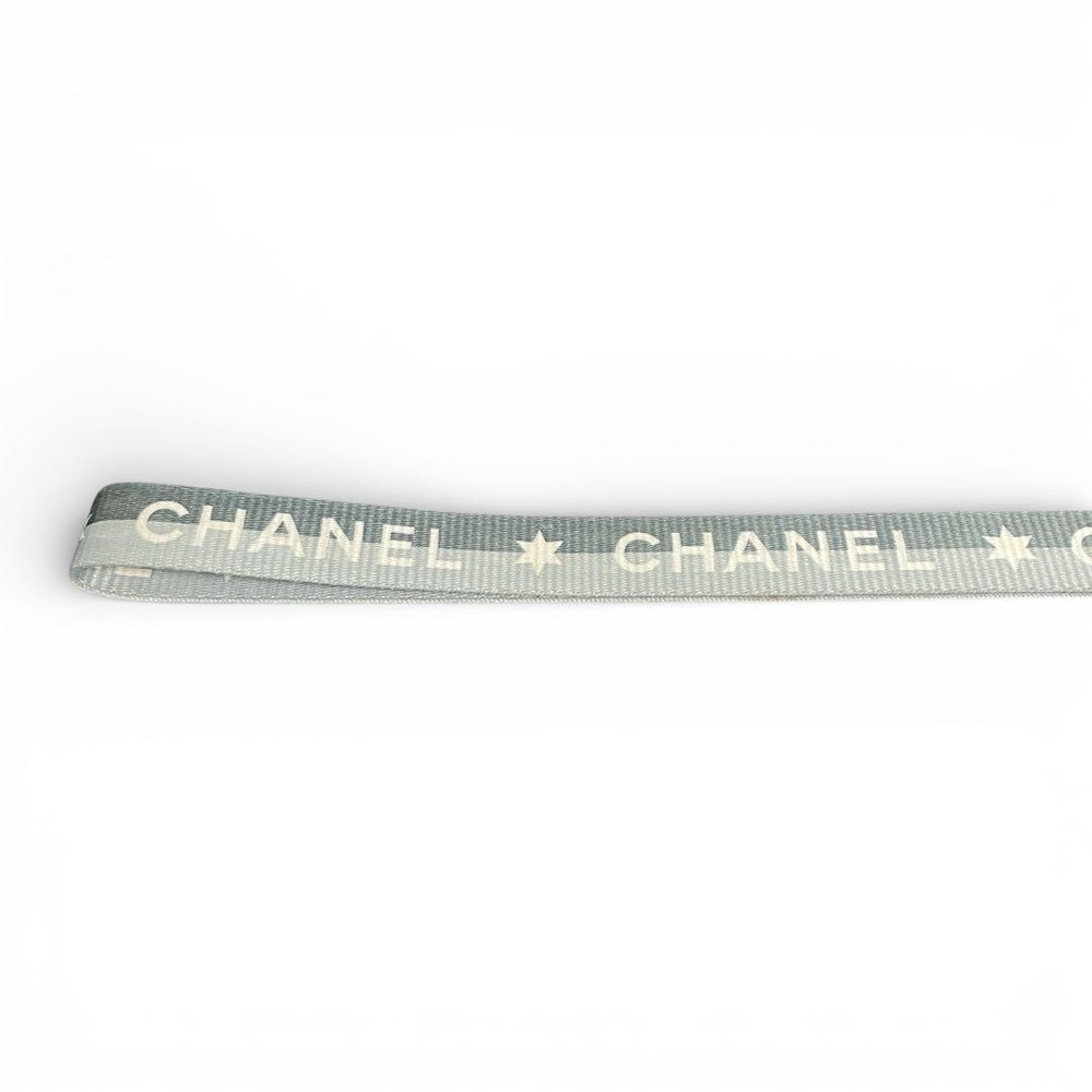 CHANEL Logo Star Pattern Neck Strap Gray