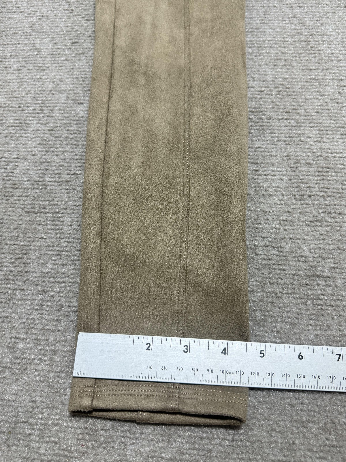 Spanx Pants Womens Small Tan Faux Suede Leggings Pull On High Rise Shaping