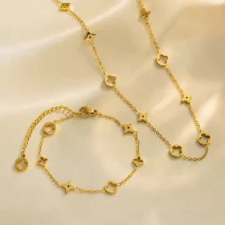 Luxe Monogram Necklace & Bracelet Set