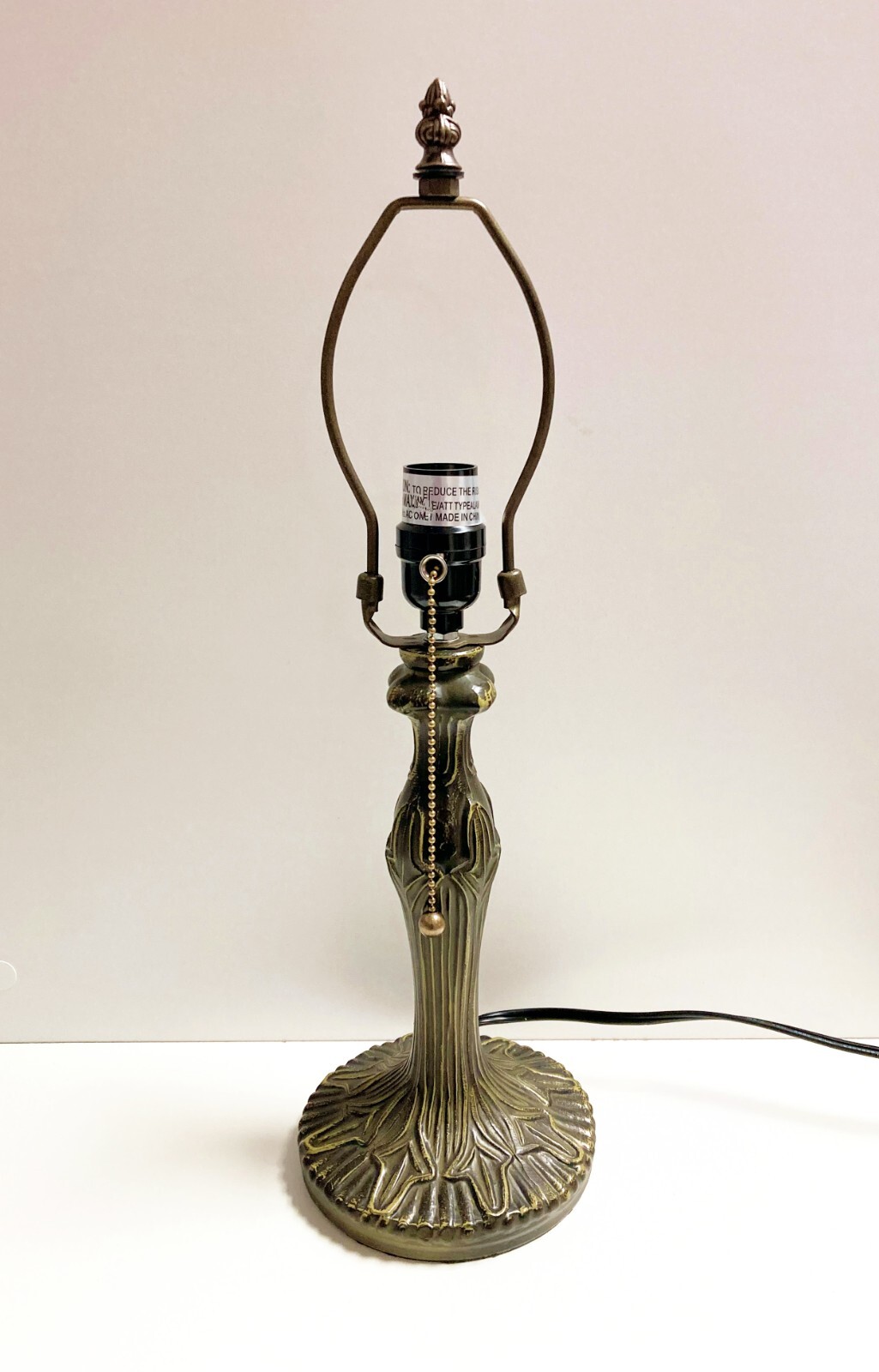 Tiffany Lamp Base-TRADITIONAL Antique Style-Base Only, 1-Light Pull Chain-Bz-16"