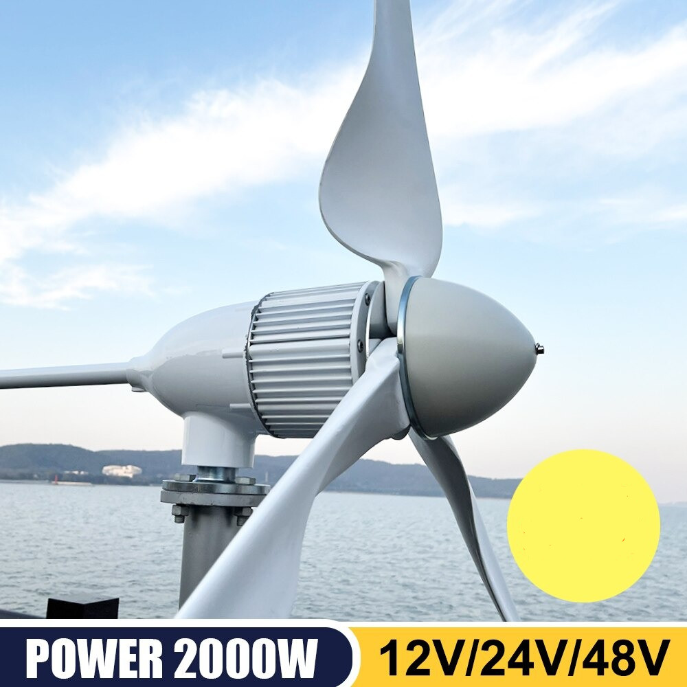 2000W Wind Turbine Generator 48V 3 Blade Wind Power Kit With MPPT Controller