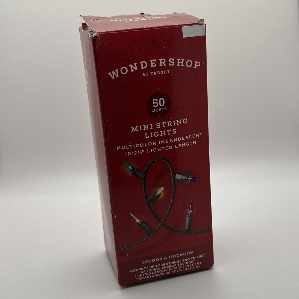 50 Count Wondershop Mini Colored String Lights BOX DAMAGE