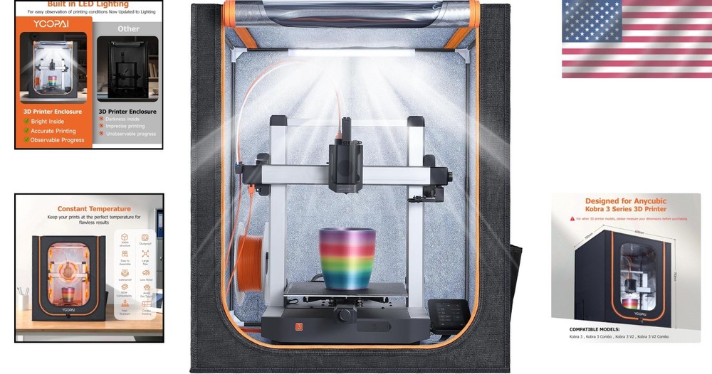 Anycubic Kobra 3D Printer Enclosure with LED Light