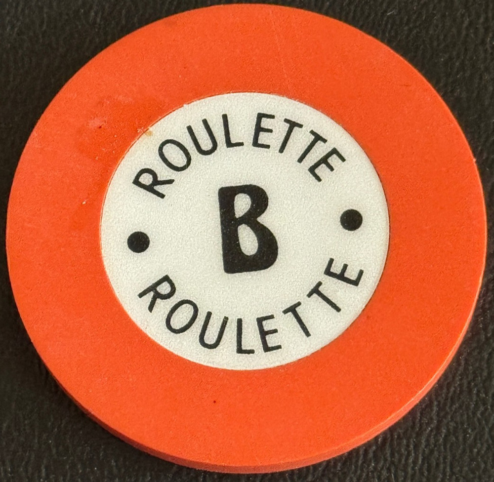 Orange "B' Roulette Casino Chip