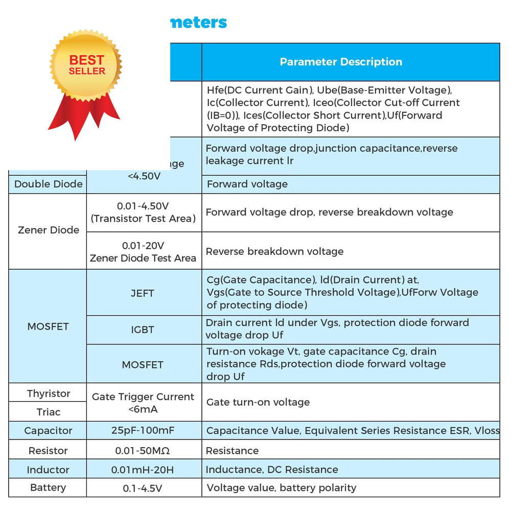 Transistor Tester FORIOT LCR Meter LCR-TC1 Multi-Function Compact