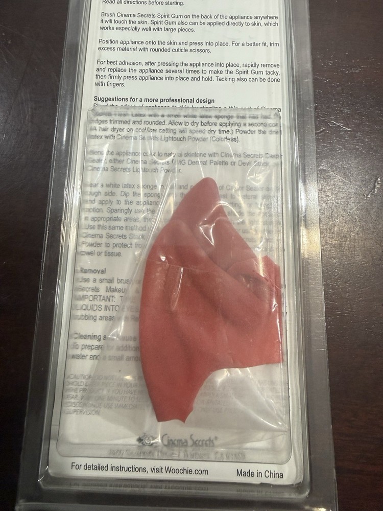 Woochie Devil Ears Latex Prosthetic – Cinema Secrets – NEW – ONE 1 PAIR