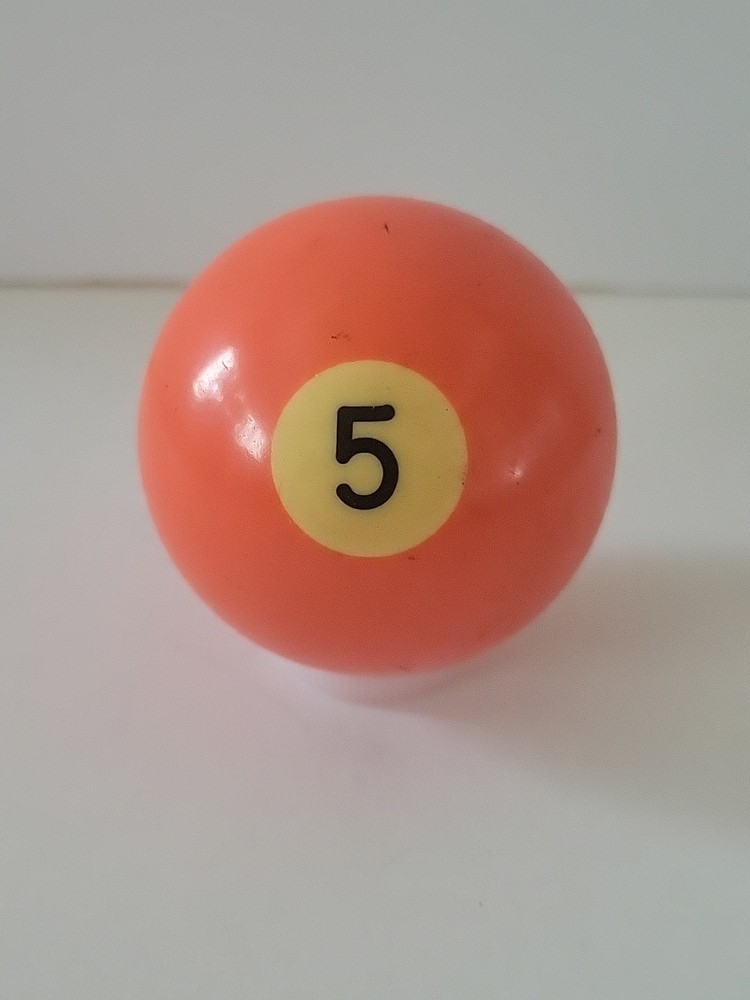 Vintage No. 5 Solid Orange Pool Ball Billiard 2" Replacement (E)