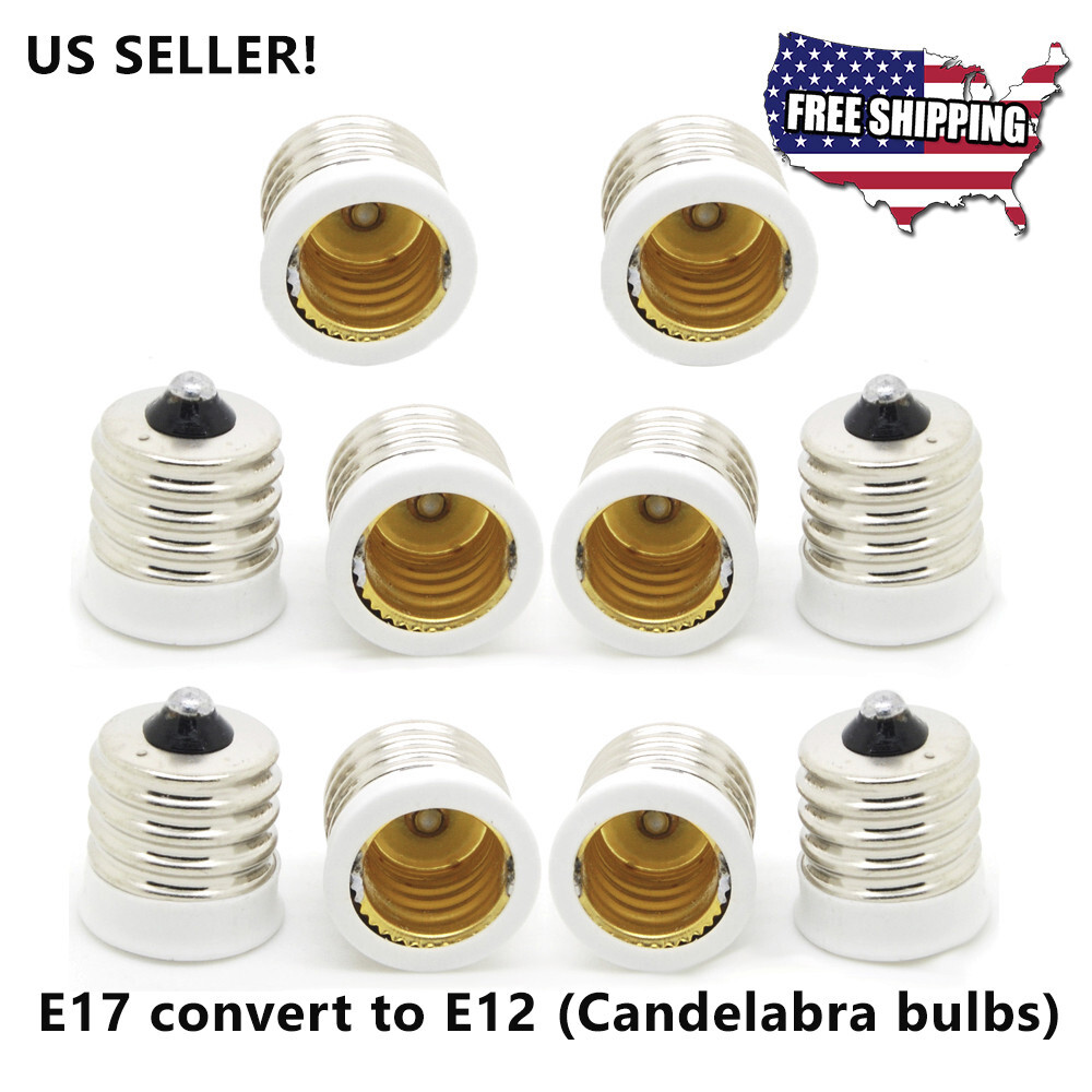 E17 Intermediate To E12 Candelabra Base Light Bulb Socket Adapter Reducer Lamp
