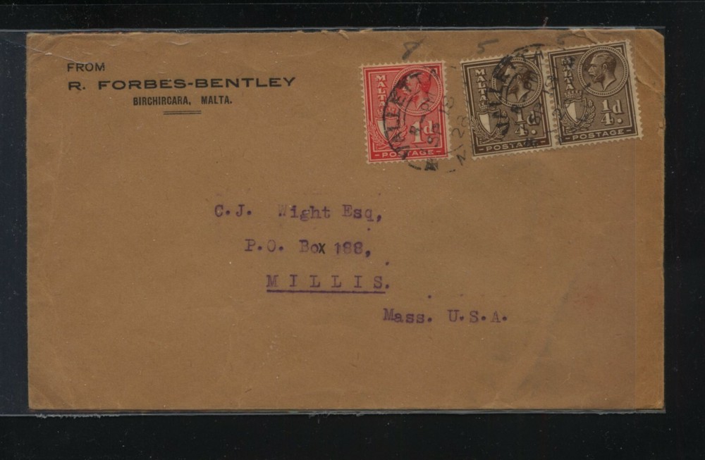 Malta  nice  franking  cover   to  US        MS0211