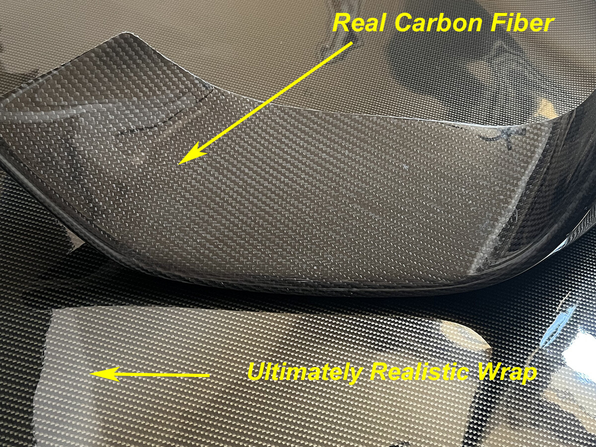 Ultra Gloss 9D PET Liner Black Carbon Fiber Vinyl Wrap Air Release Bubble Free