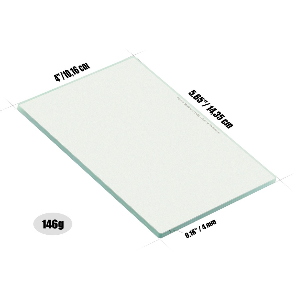 FOTGA 4x5.65" Black Diffusion 1/4 Filter, Soft Mist Dreamy Effect Optical Glass
