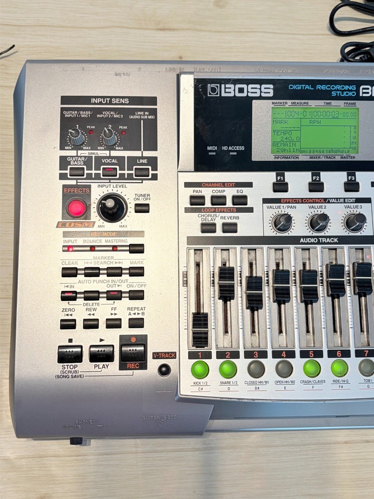 BOSS BR-1200CD Digital Recording Studio Multitrack Recorder MTR CD Burner Tested